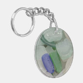 淡い色のビーチガラス キーホルダー (正面左)