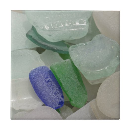 淡い色のビーチガラス タイル (正面)