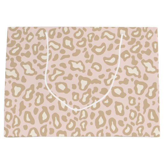 淡い色のピックヒョウ抱き枕 ラージペーパーバッグ (正面)