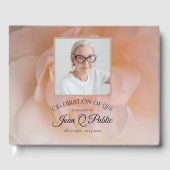 淡い色のピンクのバラの花お祝い記念碑 ゲストブック (正面)