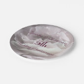 淡い色のピンクのバラ結婚ス5周年フローラ ペーパープレート (アングル)