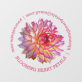 淡い色のピンクジャイアントダリア連絡店頭 ウィンドウサイン (シート)