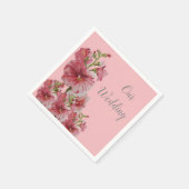 淡い色のピンクホッ結婚クフローラ スタンダードカクテルナプキン (角)