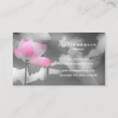 淡い色のピンクロータスLオリジナル写真 名刺 (裏面)