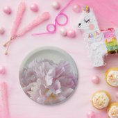 淡い色のピンク牡丹クローズアップ紙プレート ペーパープレート (パーティー)