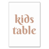 淡い色のピンク赤面シンプルミニマ結婚リストの子供 テーブルナンバー (裏面)