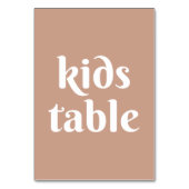 淡い色のピンク赤面シンプルミニマ結婚リストの子供 テーブルナンバー (正面)