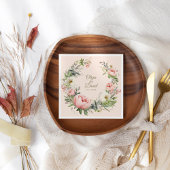 淡い色のピーチと赤面ピンクフローラ結婚ズ スタンダードランチョンナプキン