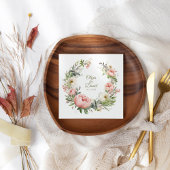 淡い色のピーチと赤面ピンクフローラ結婚ズ スタンダードランチョンナプキン