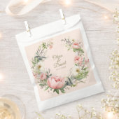 淡い色のピーチと赤面ピンクフローラ結婚ズ フェイバーバッグ (クリップ留めされた状態)