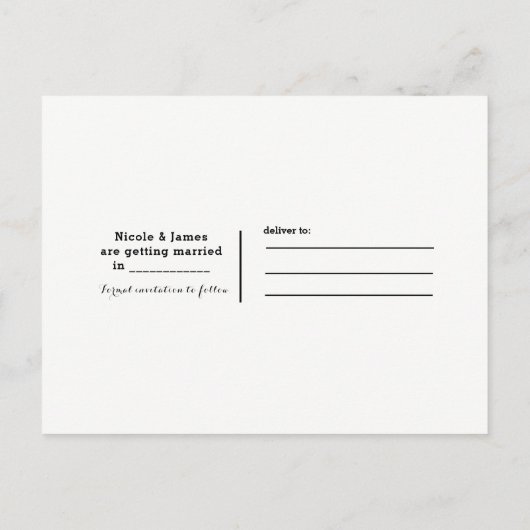 淡い色のフローラダークエレガントチョーク保存日 案内ポストカード (裏面)