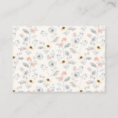 淡い色のモダンシンプルフローラベビーシャワーアドバイスカード アドバイスカード (裏面)