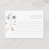 淡い色のモダンシンプルフローラベビーシャワーアドバイスカード アドバイスカード (正面)