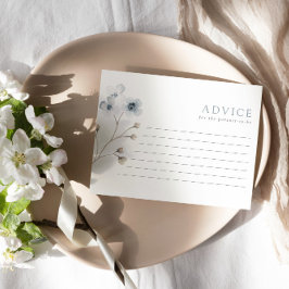 淡い色のモダンシンプルフローラベビーシャワーアドバイスカード アドバイスカード