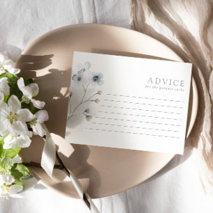 淡い色のモダンシンプルフローラベビーシャワーアドバイスカード アドバイスカード