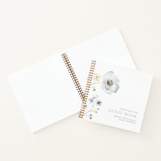 淡い色のモダンシンプルフローラベビーシャワーゲストブック ノートブック (内部)