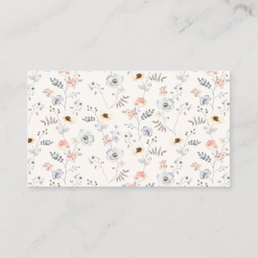 淡い色のモダンシンプルフローラベビー簿 エンクロージャーカード (裏面)