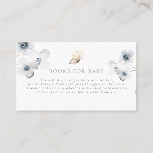 淡い色のモダンシンプルフローラベビー簿 エンクロージャーカード (正面)