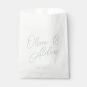 淡い色のユーカリ特大スクリプト名結婚の フェイバーバッグ (正面)