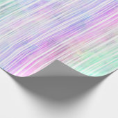 淡い色のレインボーストライプブラシ線： ラッピングペーパー (角)