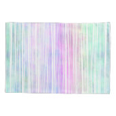 淡い色のレインボーストライプブラシ線： 枕カバー (裏面-左)