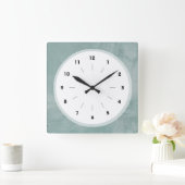 淡い色のヴィンテージアクアグランジ効果旧イタリアン壁 スクエア壁時計 (ホーム)
