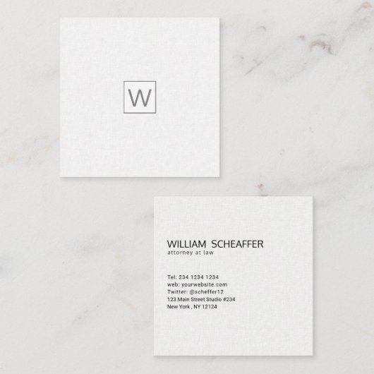 淡い色の全業男らし種プロフェッショナル スクエア名刺 (正面/裏面)