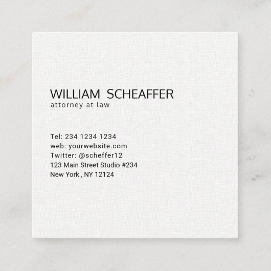 淡い色の全業男らし種プロフェッショナル スクエア名刺 (裏面)