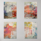淡い色の抽象芸術4ピースプリントセット (正面)