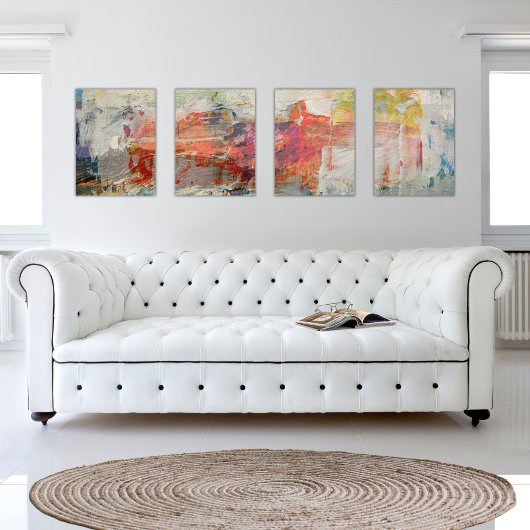 淡い色の抽象芸術4ピースプリントセット