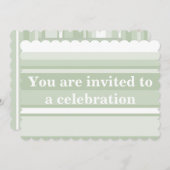 淡い色の招ストライプ待 招待状 (正面/裏面)