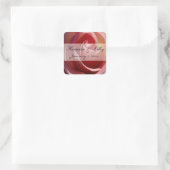 淡い色の月バラパーソナライズされた結婚ズ スクエアシール (バッグ)