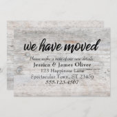 淡い色の木素朴"移動しました"挿入カード (正面/裏面)