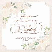 淡い色の桃フローラが飲まない結婚 ペーパーコースター (正面)