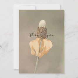 淡い色の独身のOrange Wildflower Flat Thank You サンキューカード
