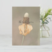 淡い色の独身のOrange Wildflower Flat Thank You サンキューカード (スタンド正面)