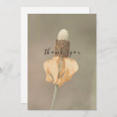 淡い色の独身のOrange Wildflower Flat Thank You サンキューカード (正面/裏面)