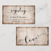 淡い色の素朴Brown Wood、の結婚Registry エンクロージャーカード (正面/裏面)