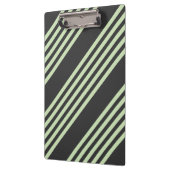 淡い色の緑と炭の五つストライプ模様 クリップボード (左)