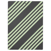 淡い色の緑と炭の五つストライプ模様 クリップボード (裏面)