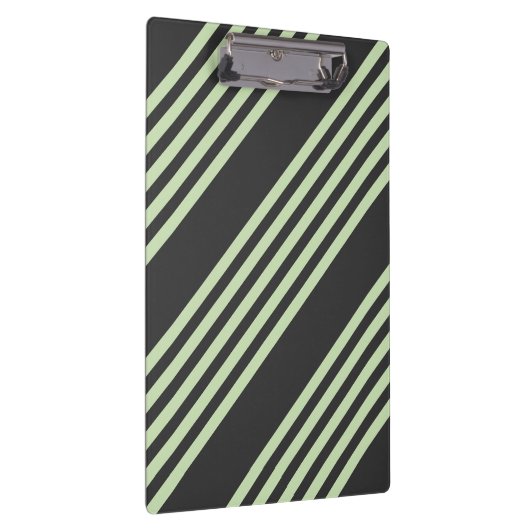 淡い色の緑と炭の五つストライプ模様 クリップボード (右)
