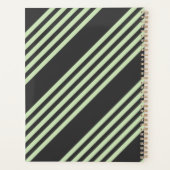 淡い色の緑と炭の五つストライプ模様 プランナー手帳 (裏面)