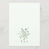 淡い色の緑エレガント水彩野結婚花 メニュー (裏面)