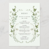 淡い色の緑エレガント水彩野結婚花 メニュー (正面)