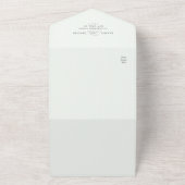 淡い色の緑エレガント野花QRコー結婚ド オールインワン招待状 (外側)