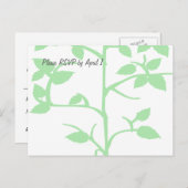 淡い色の緑ツリーRSVP インビテーションポストカード (正面/裏面)