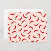 淡い色の背景に赤い唐辛子 ポストカード (正面/裏面)