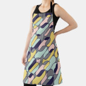 淡い色の色ジオメトリ：レトロパターン エプロン (インサイチュ)