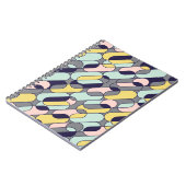 淡い色の色ジオメトリ：レトロパターン ノートブック (左側)