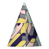 淡い色の色ジオメトリ：レトロパターン パーティーハット (裏面)